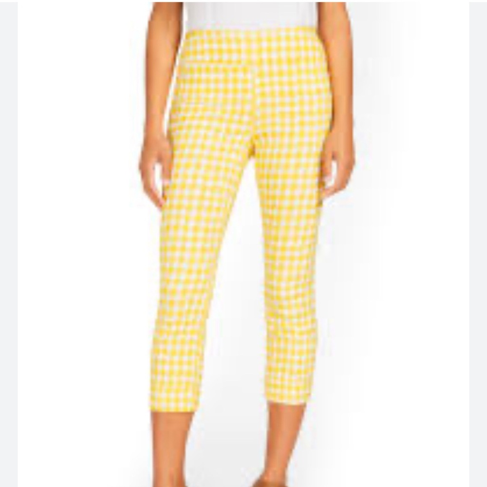 NY&C Gingham Capri Pants Yellow XXL
